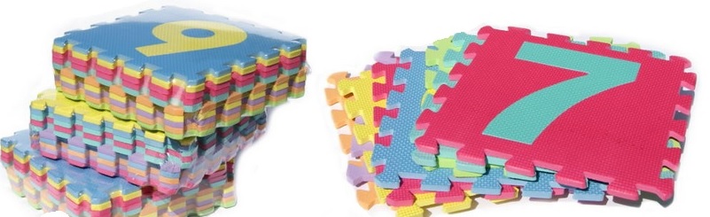 PUZZLE PIANKOWE DLA DZIECI MATA 30x30cm 10el CYFRY Wysokość produktu 29 cm