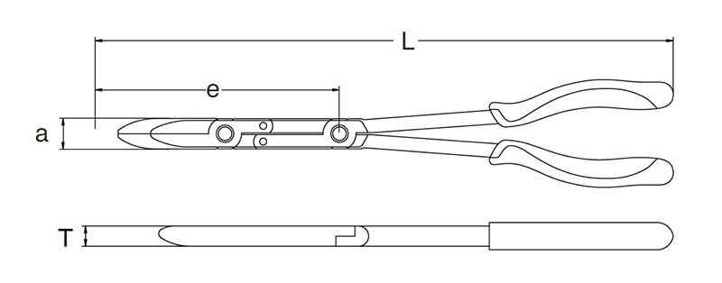 SATA 70711 Szczypce dlugie proste DOUBLE X Brand SATA