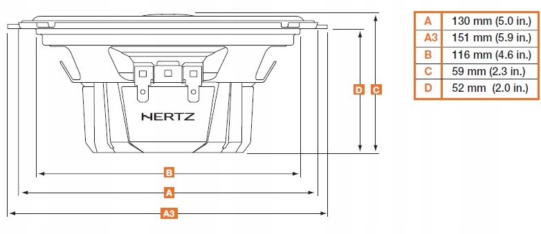 HERTZ DCX 130 . 3 Głośniki Mercedes VITO VIANO Konstrukcja dwudrożne foto 1