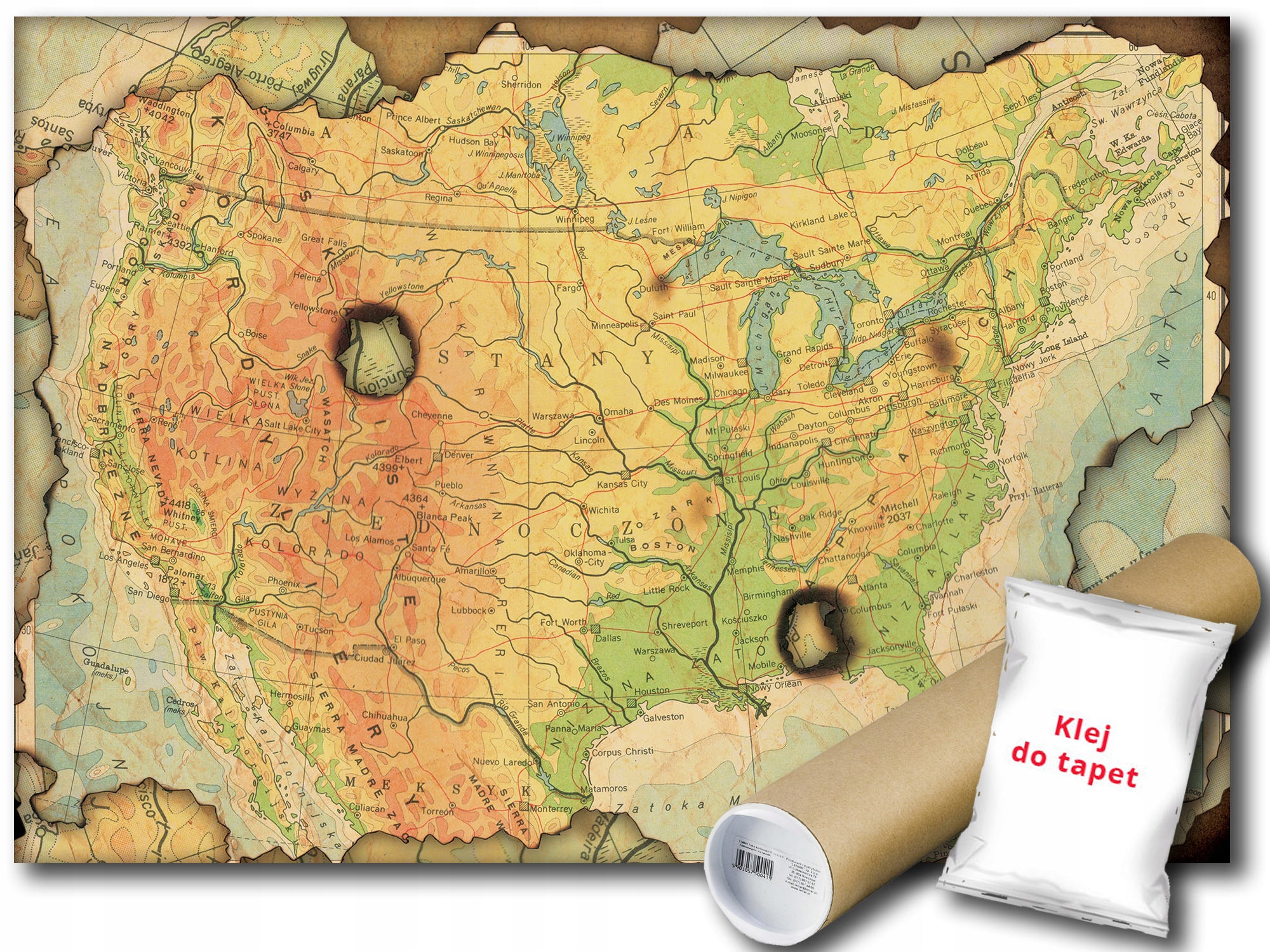 Fototapeta Mapa Amerika 15A V4 254x184 F10946