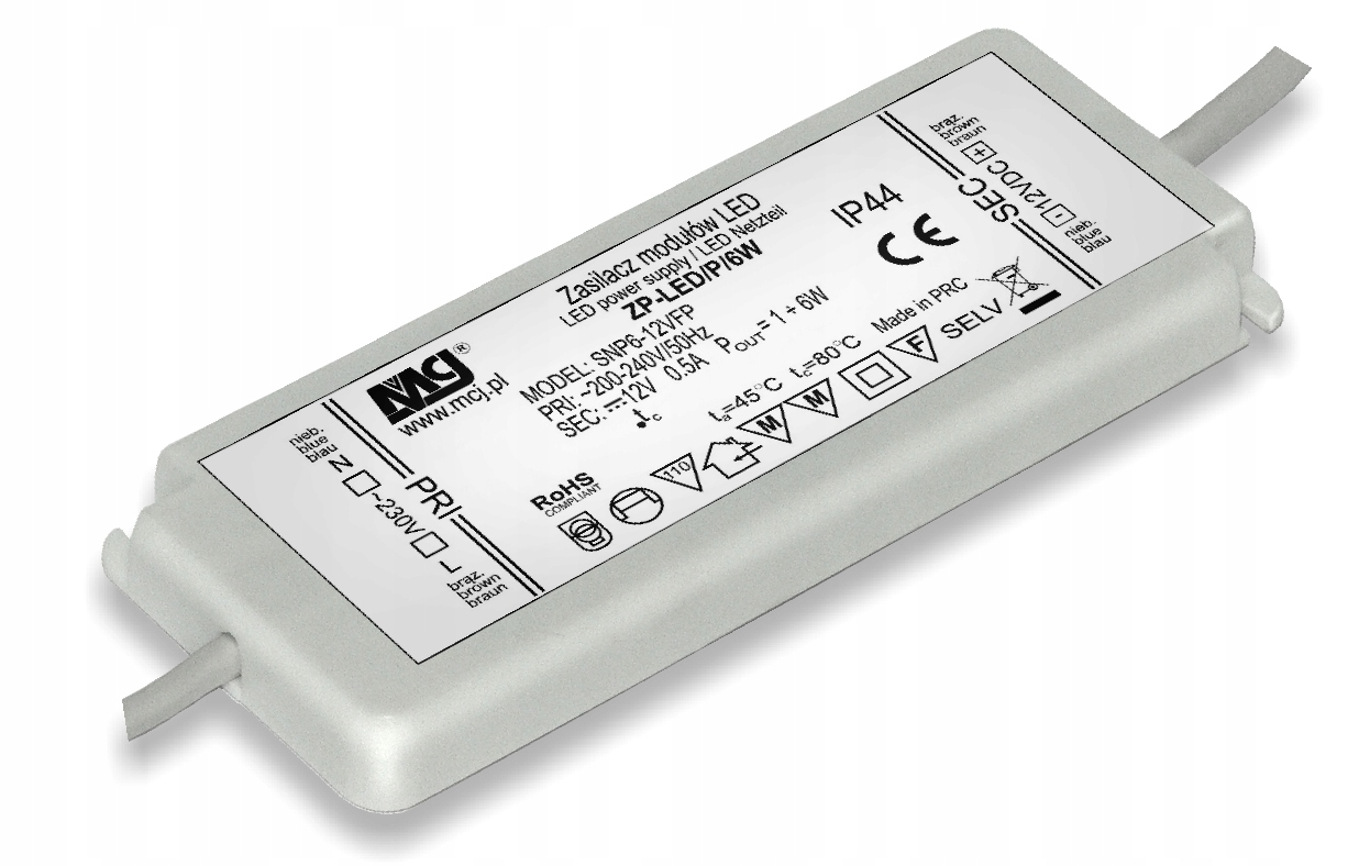 

Zasilacz Led ZP-LED/6W 12V DC Mcj