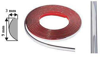 LISTWA LISTWY CHROM 9 mm TAŚMA CHROMOWA,OZDOBNA Producent Jacky