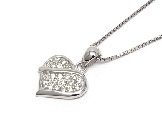 SREBRNY ROD. ŁAŃCUSZEK I WISIOREK, ZAWIESZKA SERCE Kolekcja Jubiler Czerwień