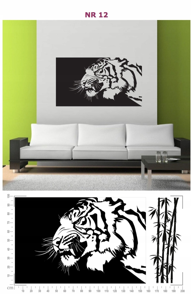 SZABLON MALARSKI SZABLONY tygrys zwierzęta 200 cm Rodzaj szablon