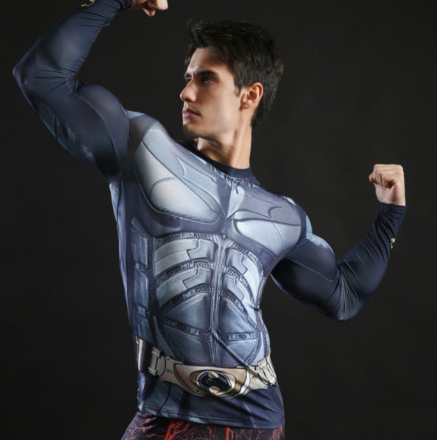 Koszulka Termoaktywna Siłownia BATMAN DARK 3XL Dekolt okrągły