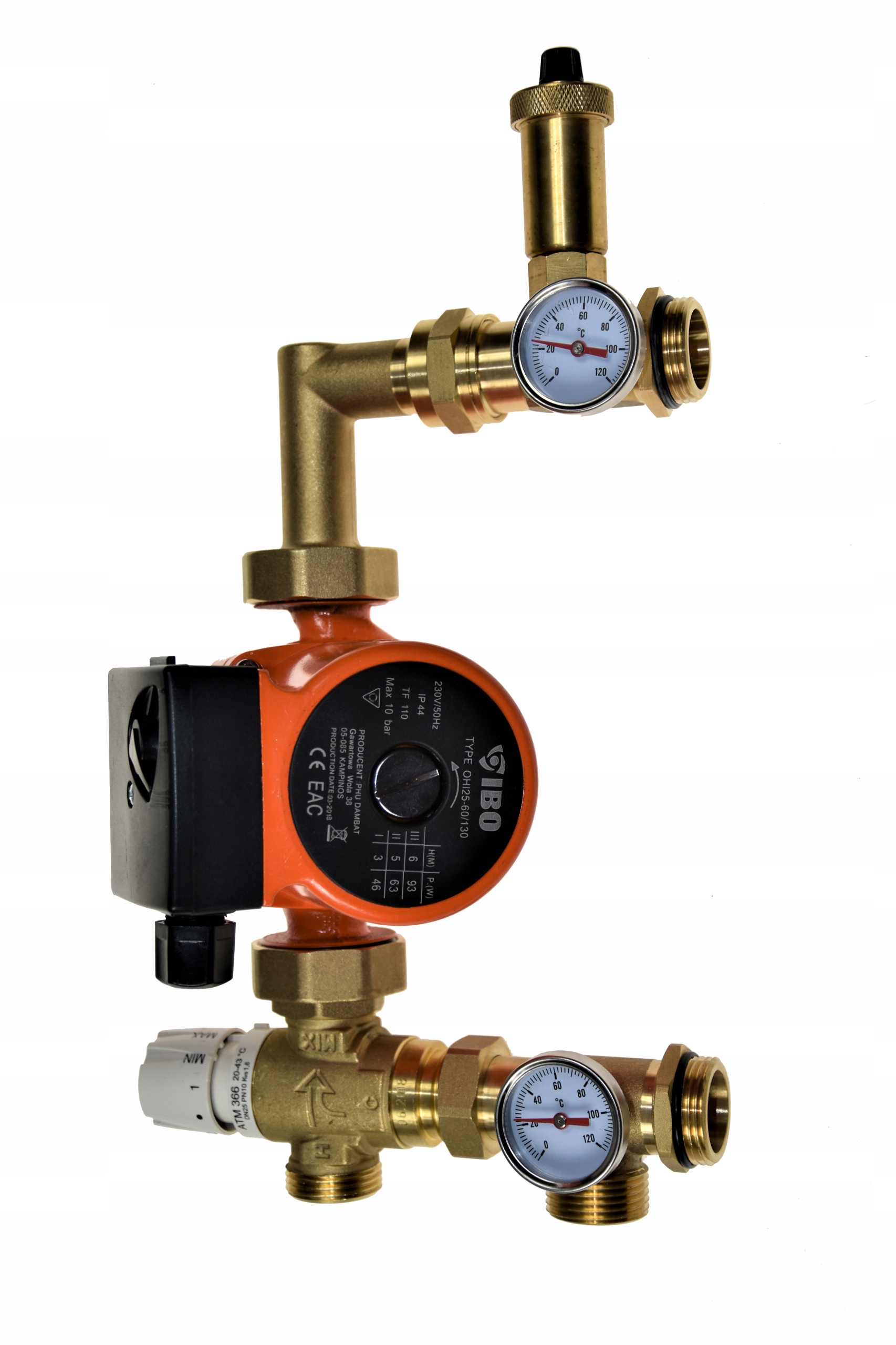 Rozdzielacz 8 obw. z grupą pompową do podłogówki Liczba obwodów 8