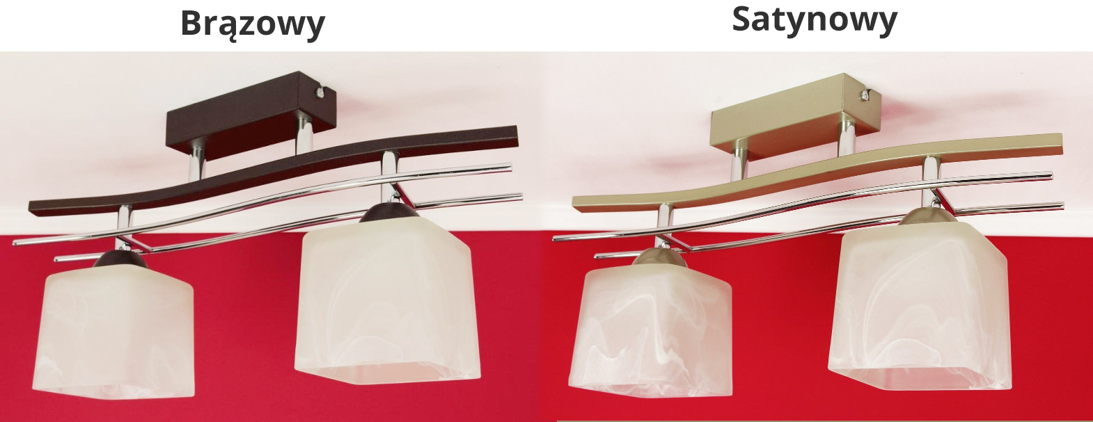 LAMPA WISZĄCA SUFITOWA ŻYRANDOL PLAFON LED 2x60W Kolor biały