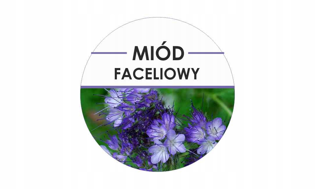 

Etykiety okrągłe fi 4 cm miód Faceliowy 24 szt