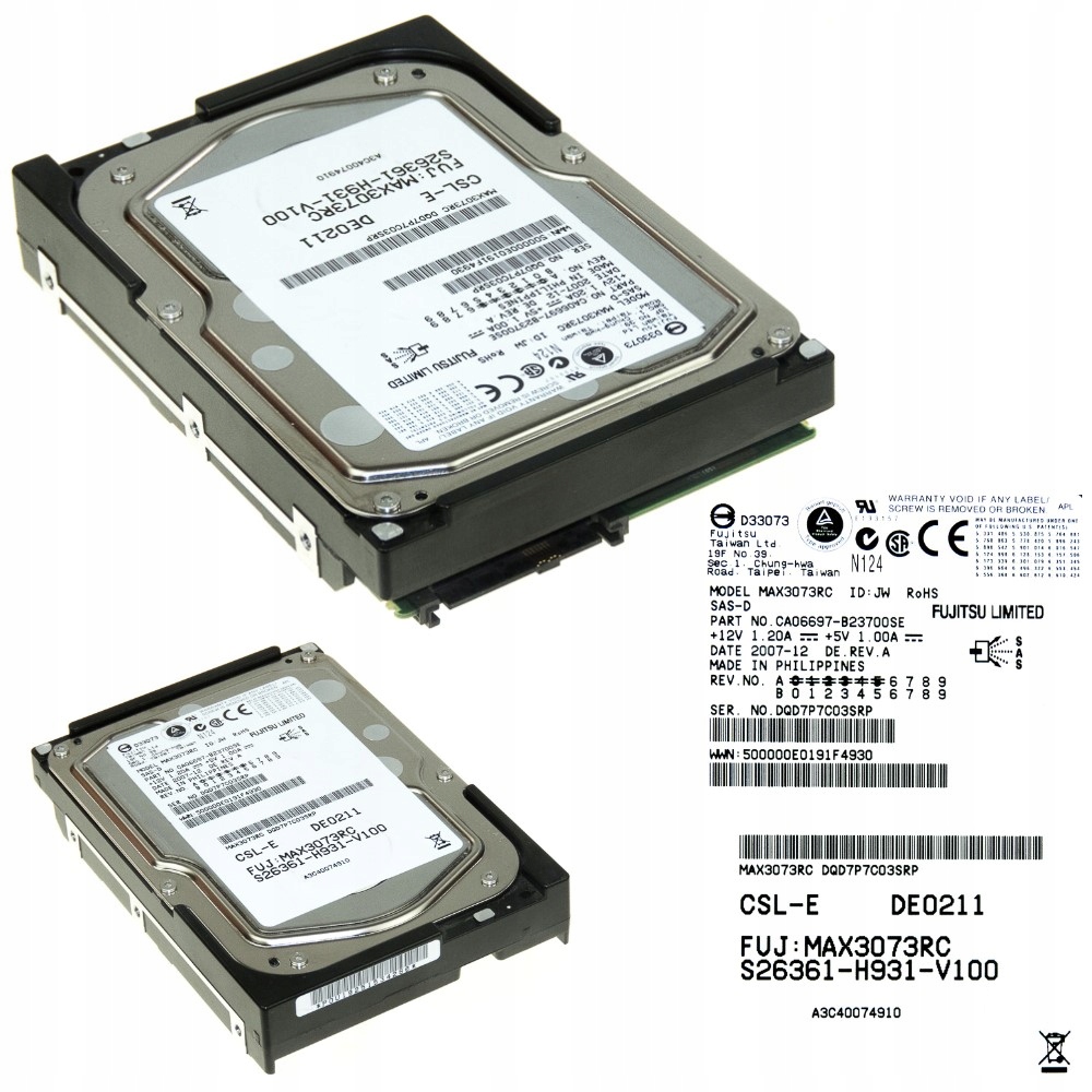 

Dysk Fujitsu MAX3073RC 73GB 15k Rpm Sas 16MB 3.5''