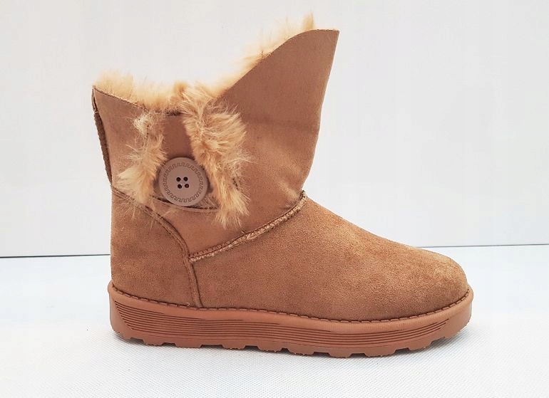 BRĄZOWE ESKIMOSKI ŚNIEGOWCE BUTY MUKLUKI BOTKI 36 Długość wkładki 23.5 cm