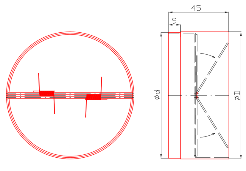Przepustnica Dospel Zawór Zwrotny Fi 100
