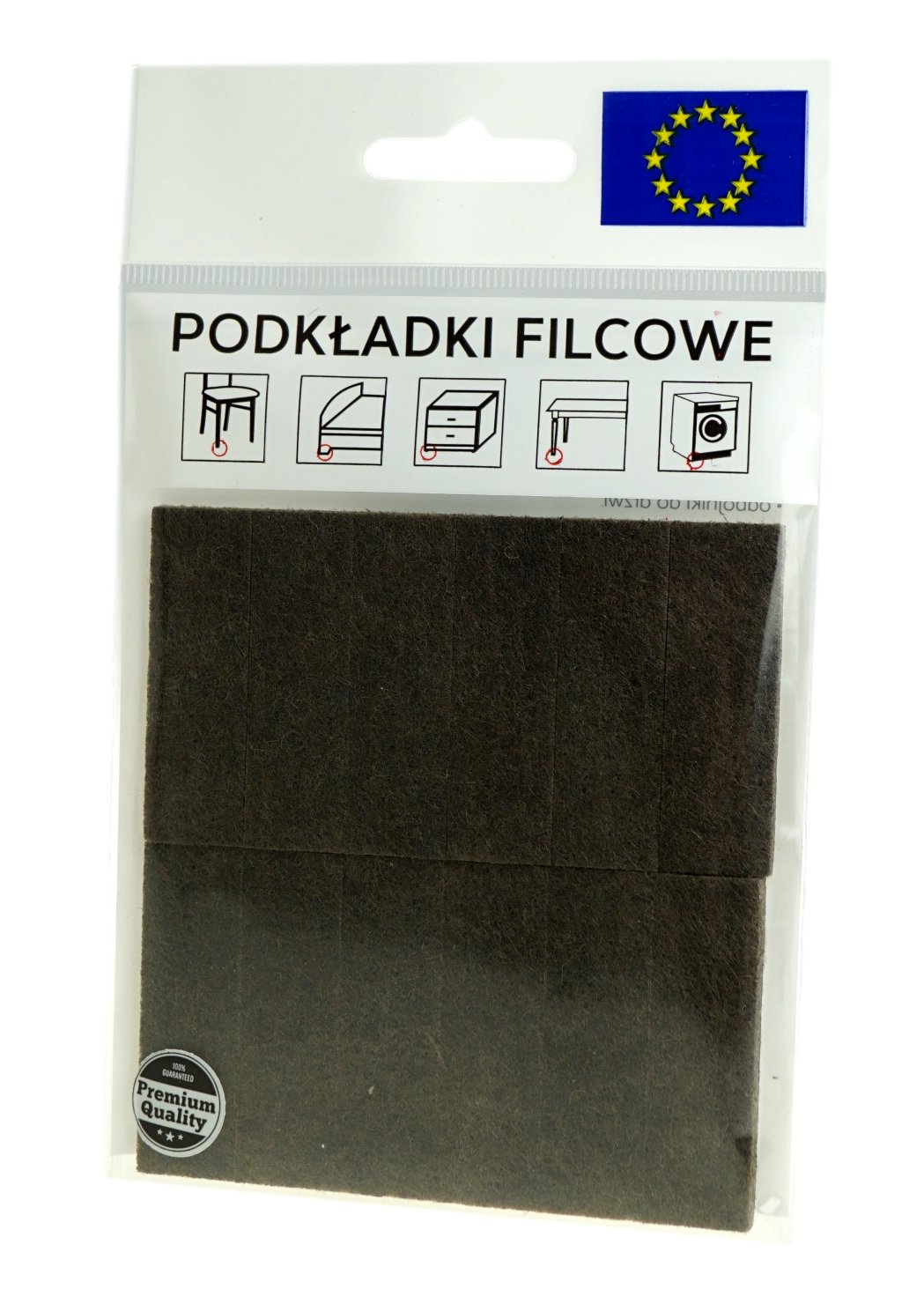 

Podkładki filcowe ślizg pod meble 15X50 brąz 12szt