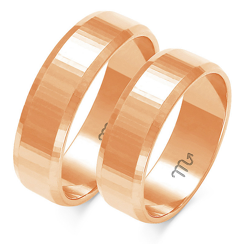 Zlaté Prsteny 14K Fazované Čočka ID A-122C