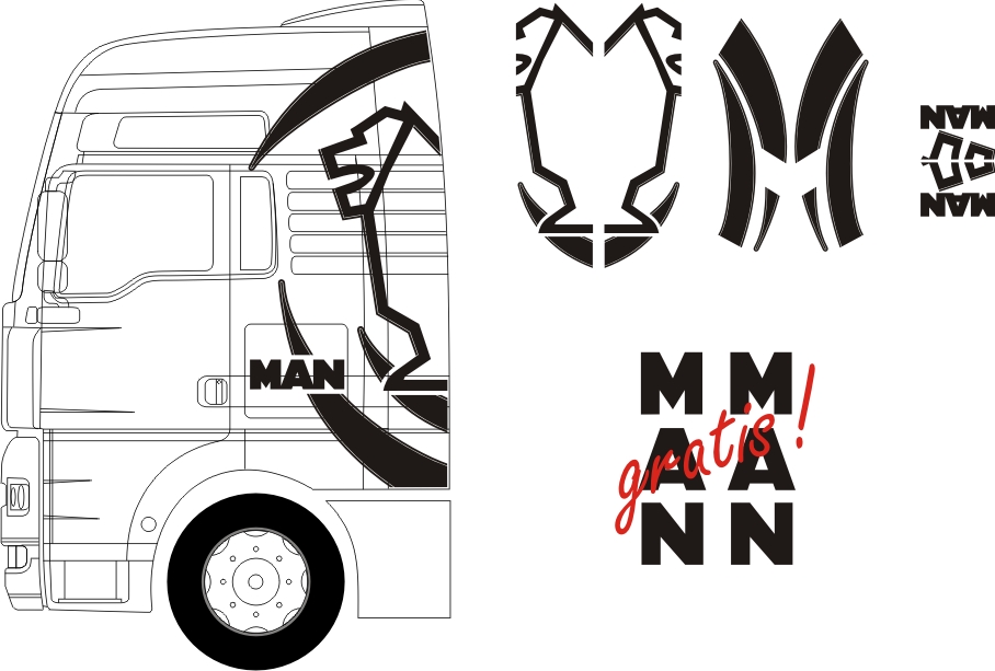 NAKLEJKI MAN MEGA ZESTAW komplet gratis Manufacturer Rozglos