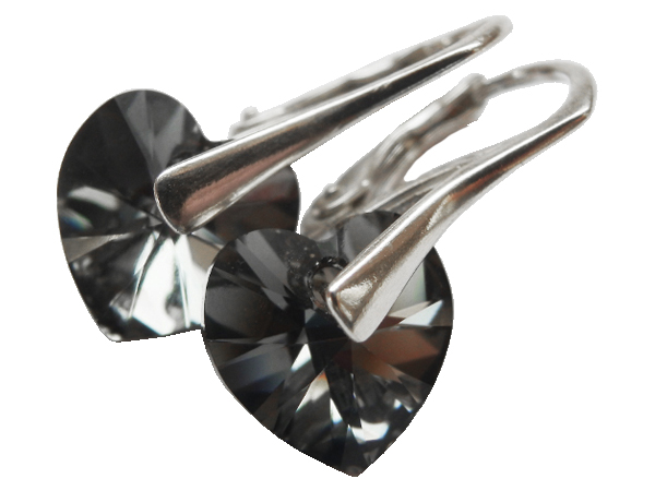 

Kolczyki Swarovski Serce Heart 10mm Silver Night