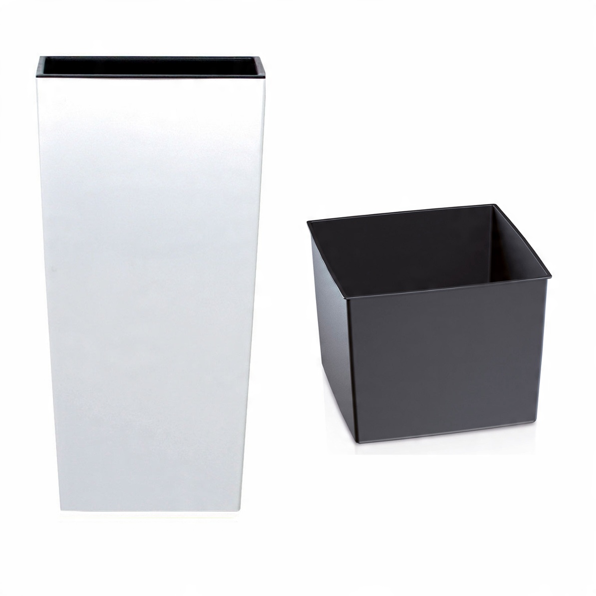 

Doniczka z wkładem Osłonka Urbi 14x14x26cm Biała