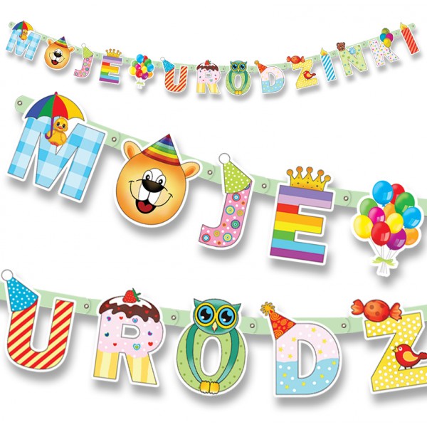 

Baner urodzinowy Moje Urodzinki girlanda urodziny