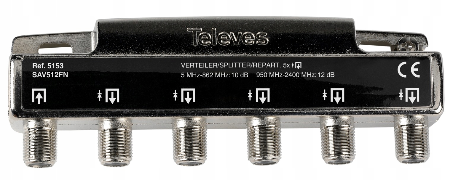 Rozgałęźnik 1/ 5 Televes RTV SAT Splitter Sygnału Telewizyjnego Antenowego