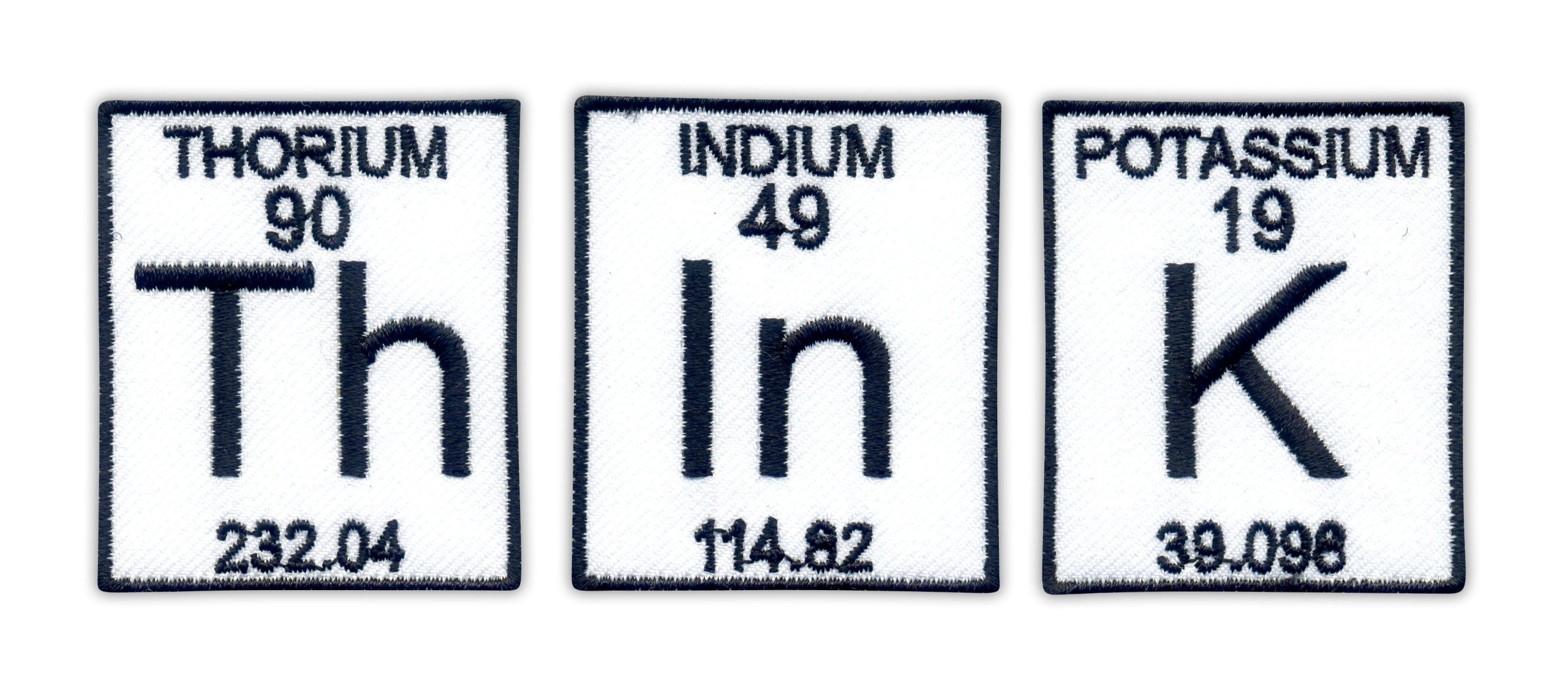 

Naszywki Th In K think! Myśl! gadżet dla chemika