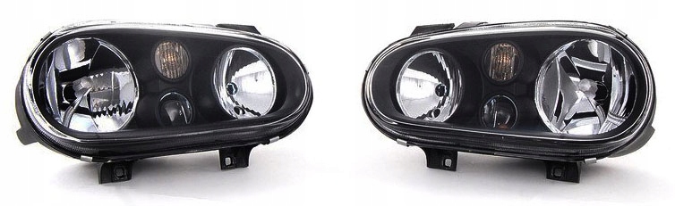 GOLF IV MK4 LAMPY reflektory halogeny przod BLACK Strona zabudowy lewe + prawe