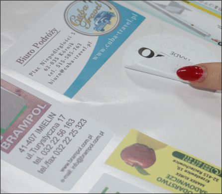 Naklejki reklamowe, etykiety, vlepki informacyjne firmowe z danymi logo Producent Inna