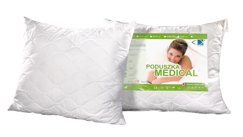 POLSKA PODUSZKA MEDICAL 40x40 ZAMEK AMW 95*C ATEST Materiał wypełnienia granulat silikonowy