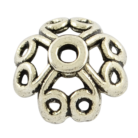 Przekładki Nakładki Srebrne Kwiatki, 11mm, 20szt