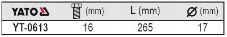 YATO YT-0613 UNIVERZÁLIS CSUKLÓLEHÚZÓ 17MM Gyártó kódja YT-0613