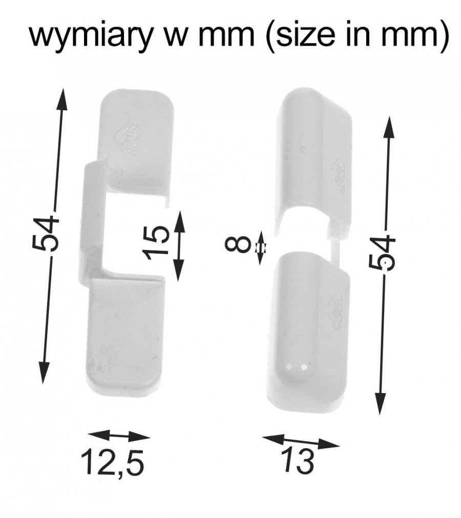 Osłonki Roto na docisk do okien PCV białe 2cz. Rodzaj osłonka