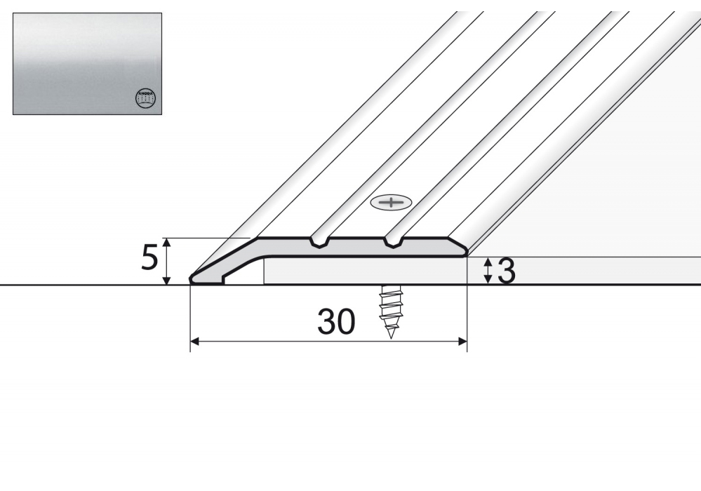 

Listwa mocująca do wykładzin A01 Srebro 120cm