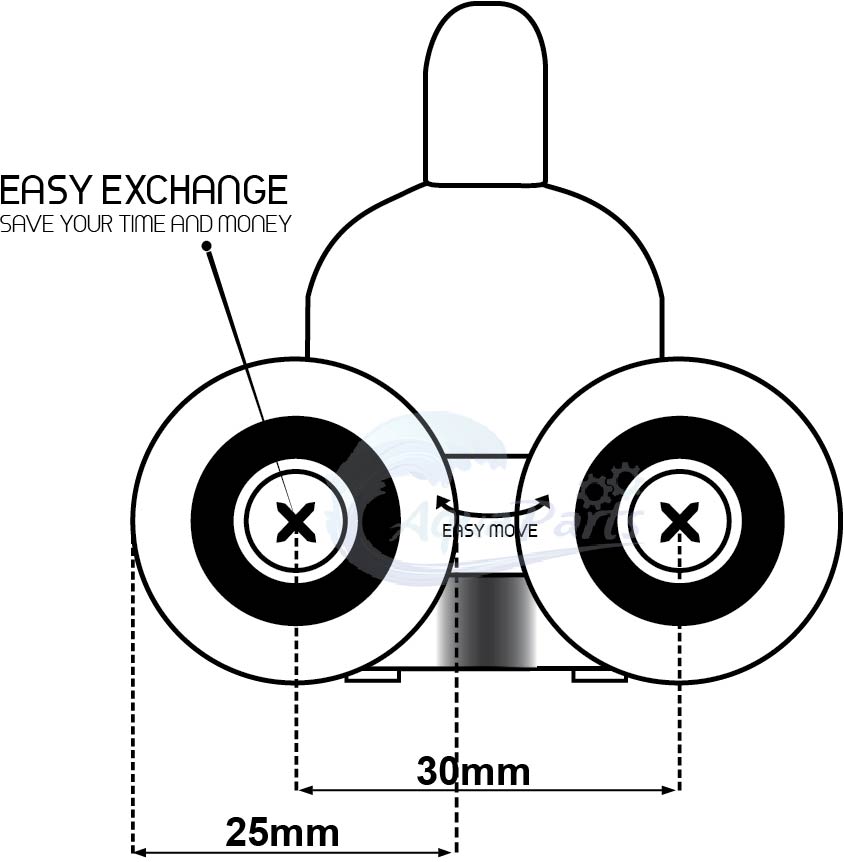 ROLKA DOLNA do kabiny SAVANA KOŁO 25mm ROL-15 Marka Aquaparts