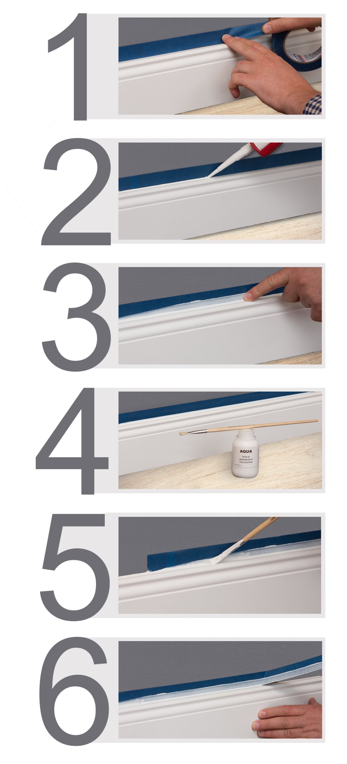 100x16 mm LISTWA PRZYPODŁOGOWA BIAŁA MDF DEKORACYJNA COKÓŁ PROMIEŃ R2 Kolor biały