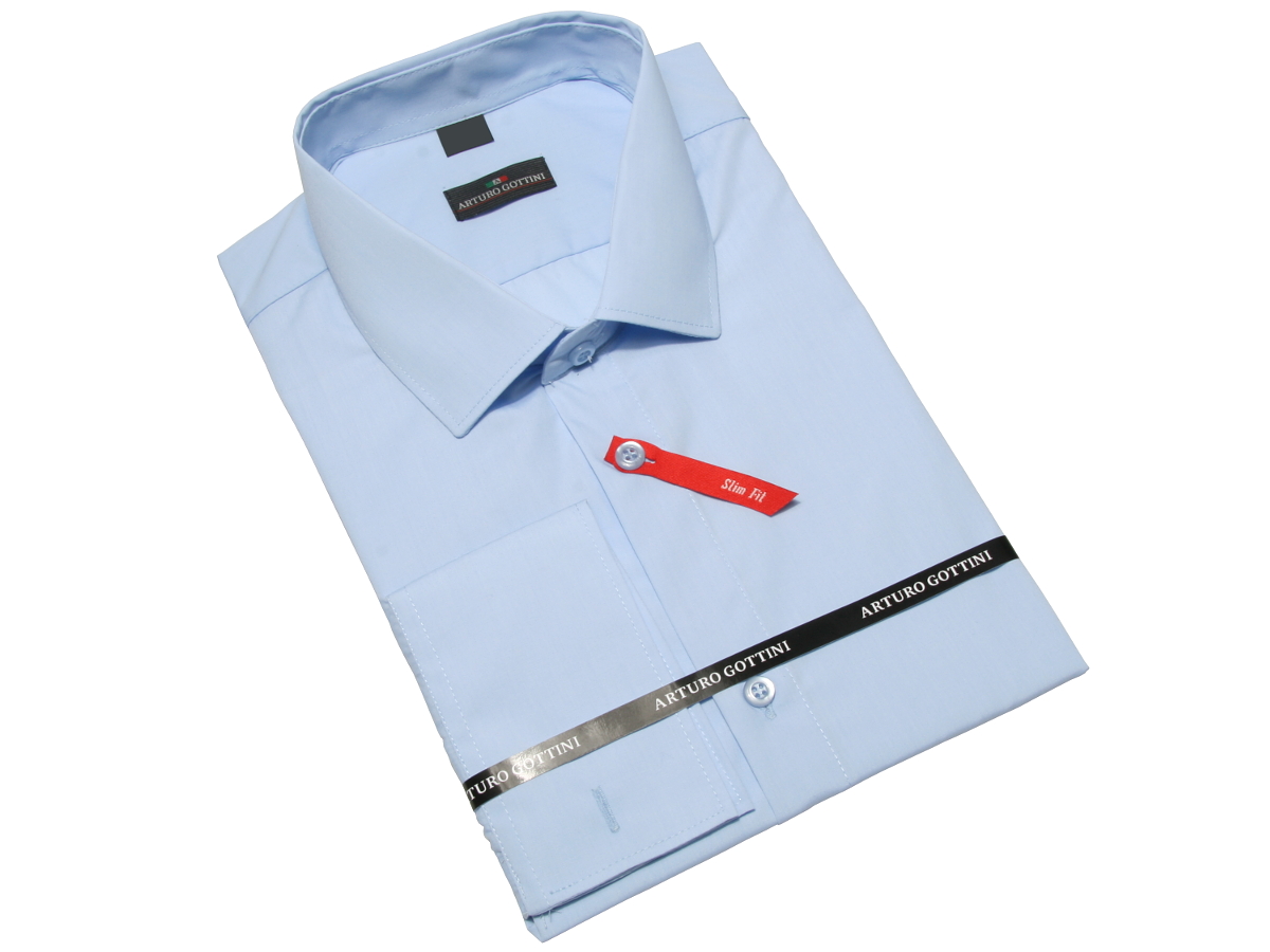 

Koszula Błękitna Gładka 45/46 164-170 Slim Fit