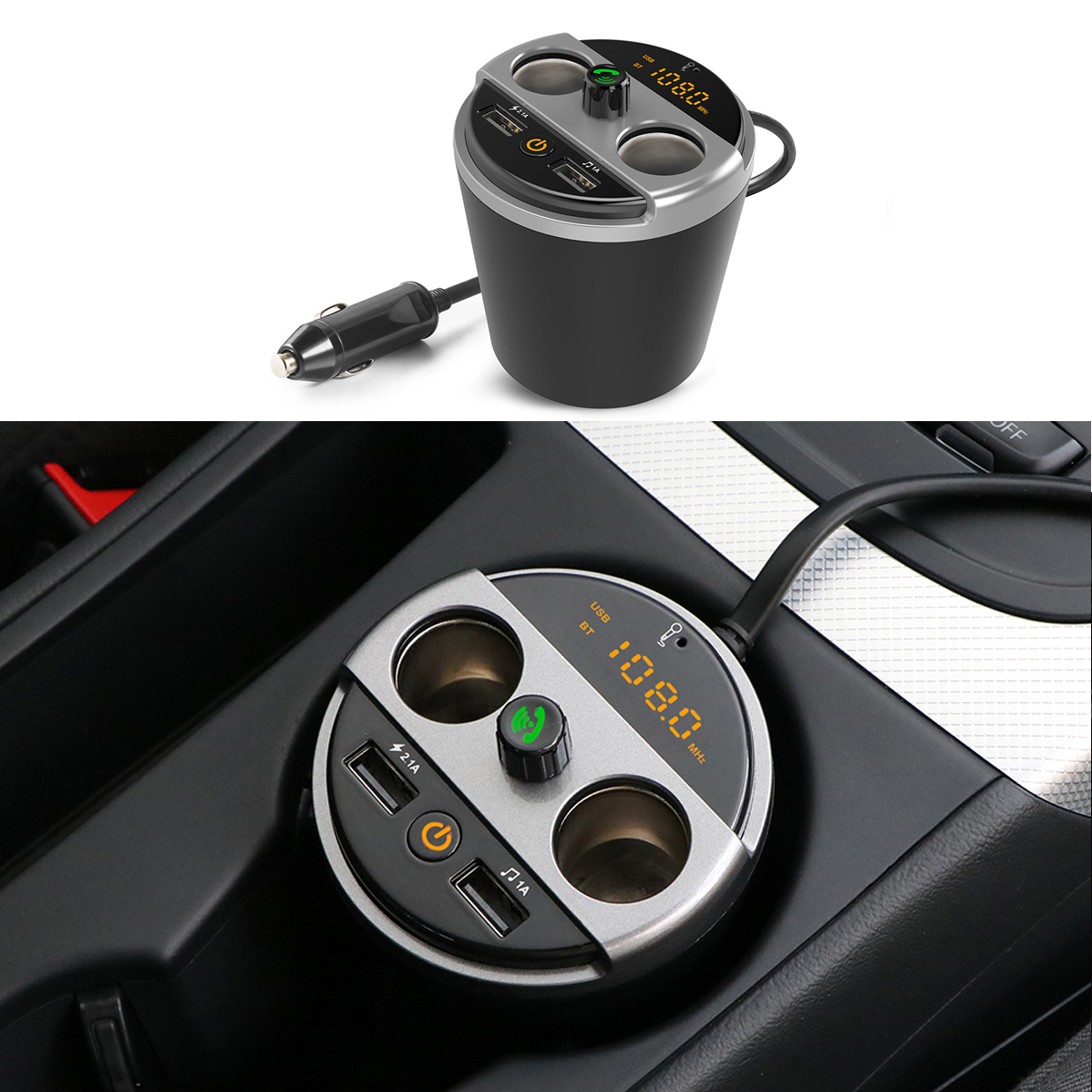 TRANSMITER FM ZESTAW GŁOŚNOMÓWIĄCY BLUETOOTH 2XUSB Marka Inna
