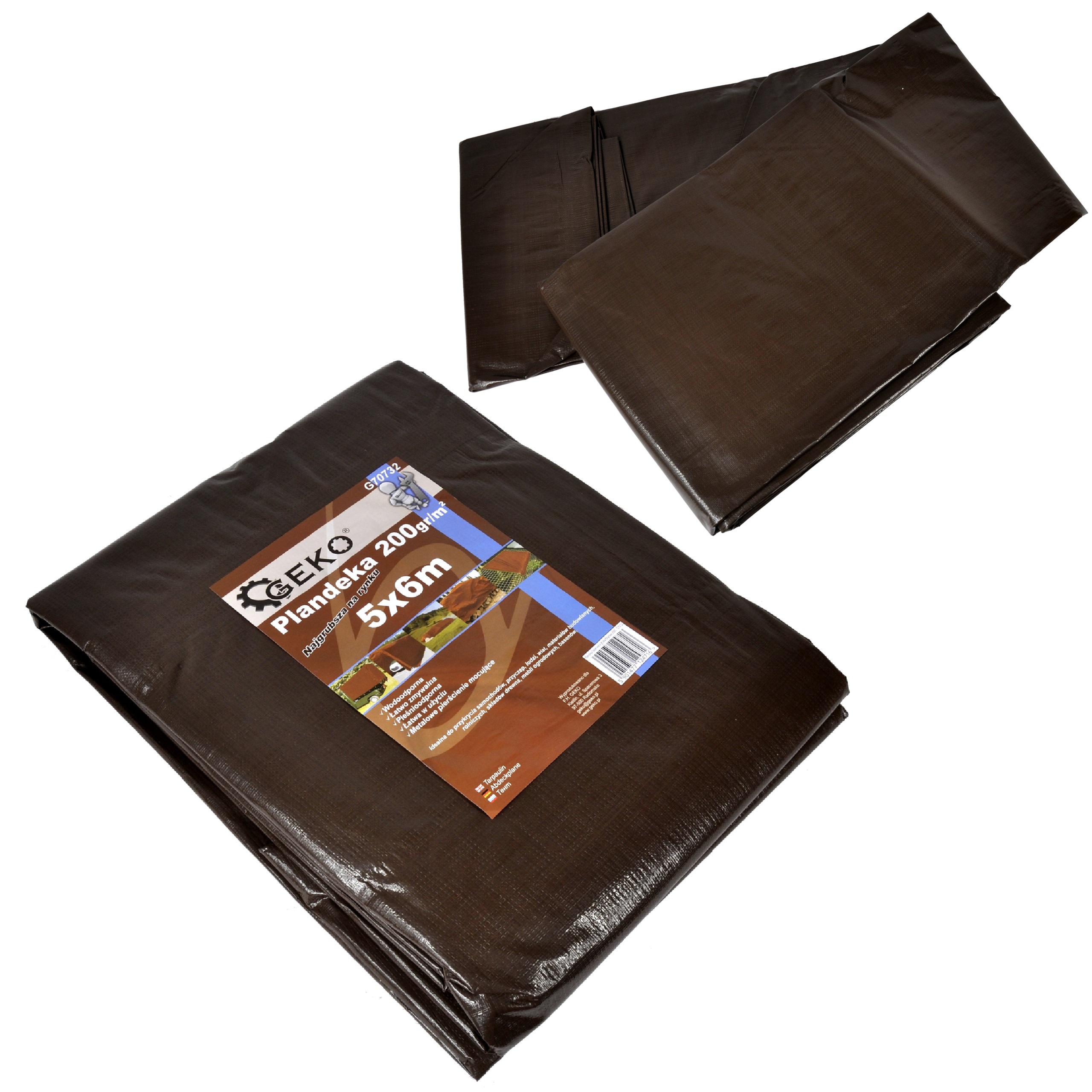 

Plandeka 12x15m Brązowa Gruba Jakość 200g