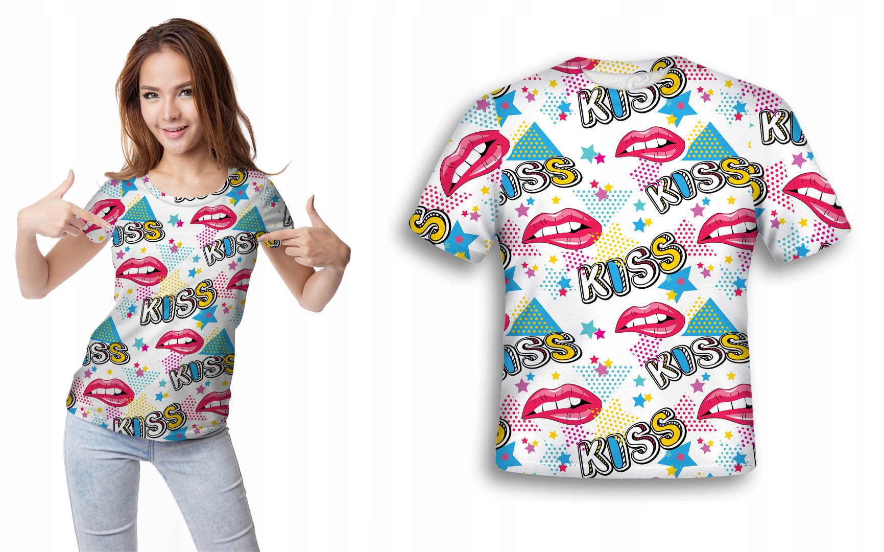 

Koszulka Fullprint Kiss Usta L Grafika 3D