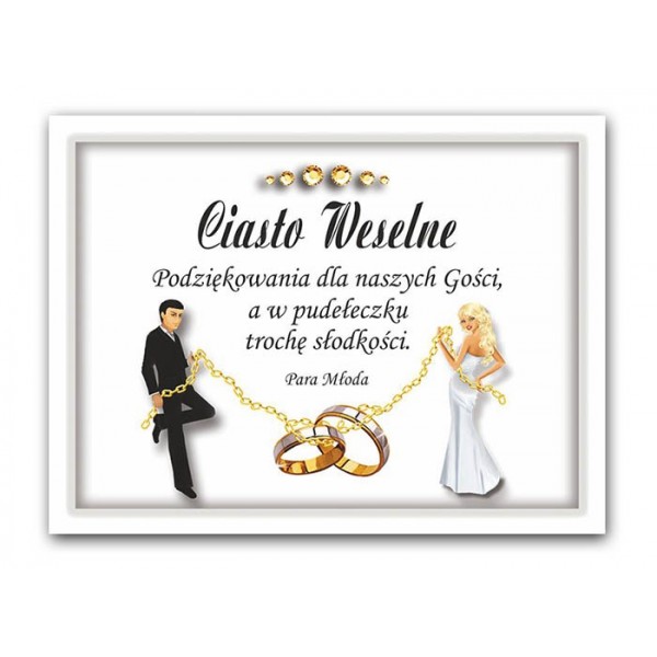 

Naklejki etykiety na ciasto weselne 25 szt. Wesele