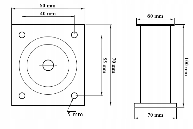 Мебельная ножка fi 50 l-100 хром кухня офис в   из Европы .