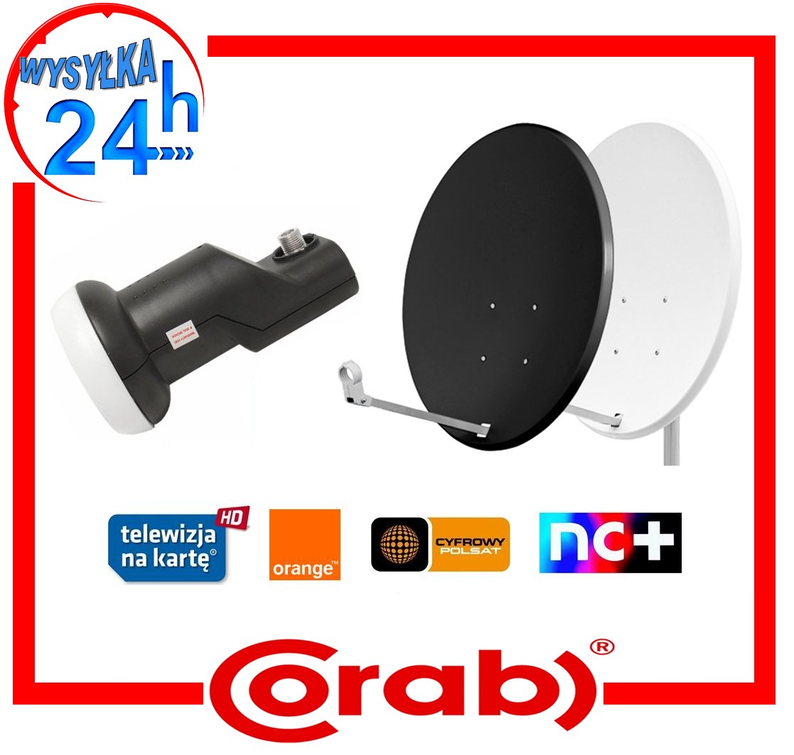 ANTENA SATELITARNA CORAB 90CM BIAŁA GRAFIT FULL HD Model AS-90/ALU