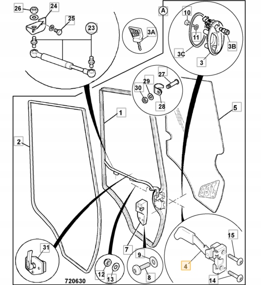 ZAMEK DRZWI LEWY JCB 3CX 4CX i inne 826 11105 Machine brand JCB