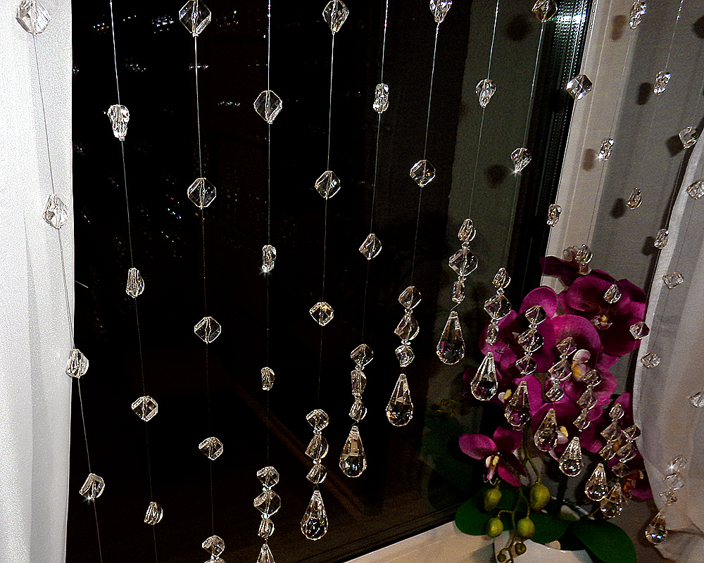 BOGATA FIRANA kryształki koraliki makarony 140 cm Rodzaj Firana pojedyncza