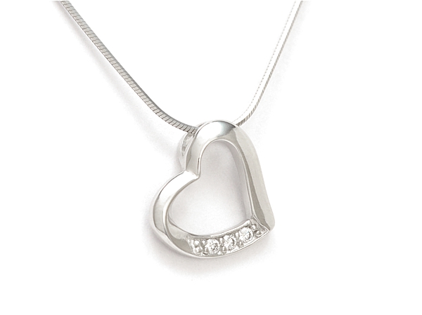 Srebrny ROD. naszyjnik, wisiorek SERCE + łańcuszek Kod producenta Jubiler Czerwień