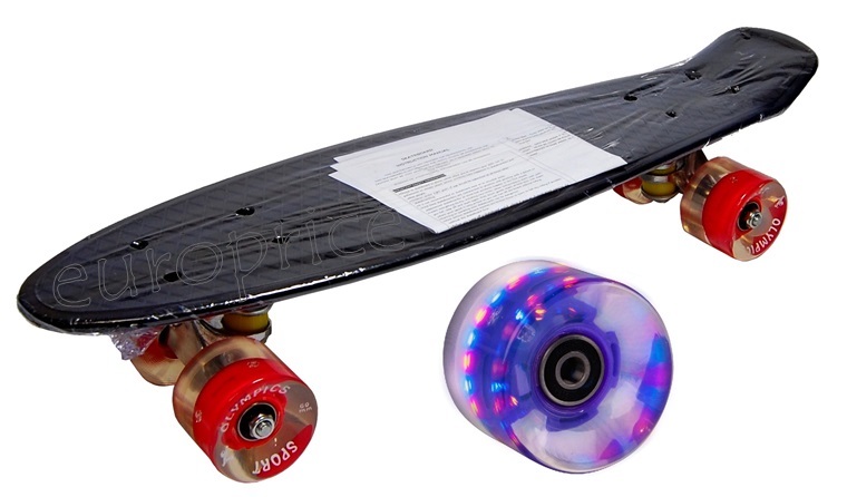 DESKOROLKA typu FISZKA GRAFFITI ŚWIECĄCE KOŁA led Marka Aurora