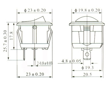 Przełącznik włącznik wyłącznika kołyskowy 6A 250V XW-602 Kod producenta kołyskowy 6A 250V XW-602