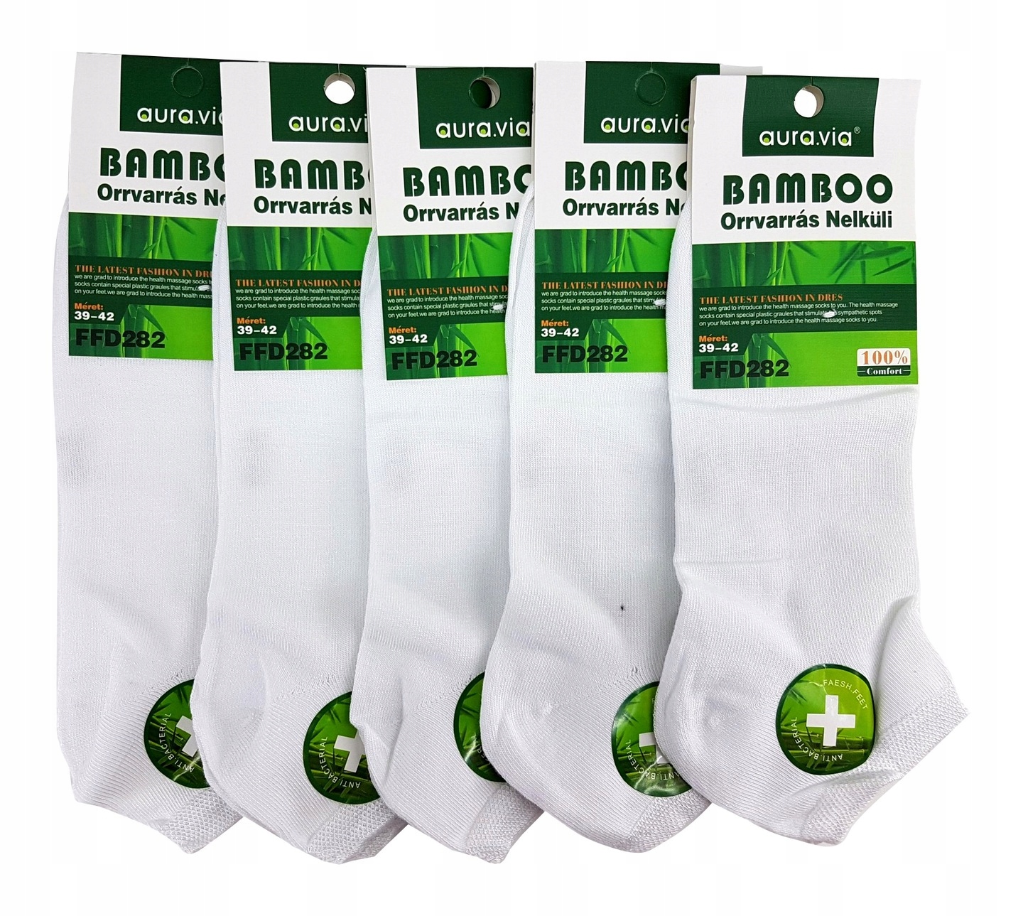 

Aura Via Skarpety Stopki Bambus r.43-46 Białe 5PAK