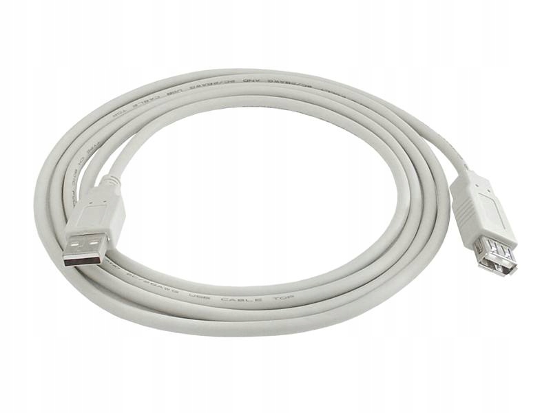 Kabel przedłużacz USB A wtyk-gniazdo 1m szary (1182a)