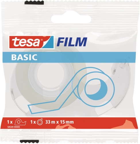 

Taśma biurowa Tesa Basic 15mm x 33m z podajnikiem