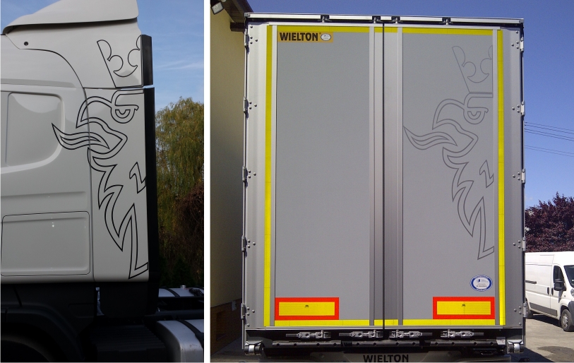 NAKLEJKI SCANIA GRYF kontur 80 x 200 cm gratis Manufacturer Rozglos