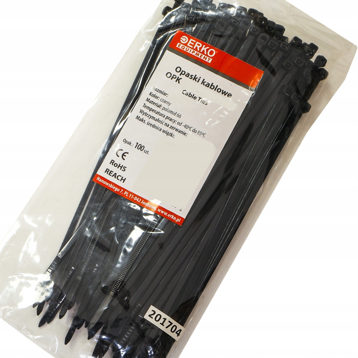 

opaska zaciskowa czarna Opk 100 2,5 100szt Erko