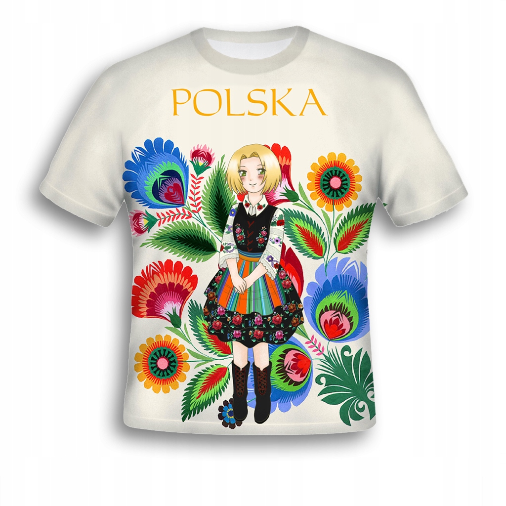 

Koszulka 3D T-shirt Kwiaty Łowickie XL Modna
